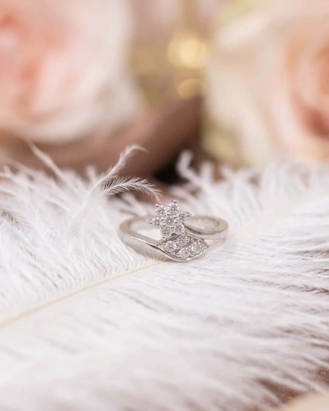 Silver Adjustable Floral Design Ring — image 3