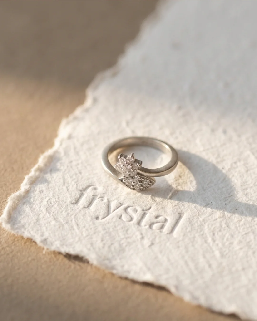 Silver Adjustable Floral Design Ring — image 4
