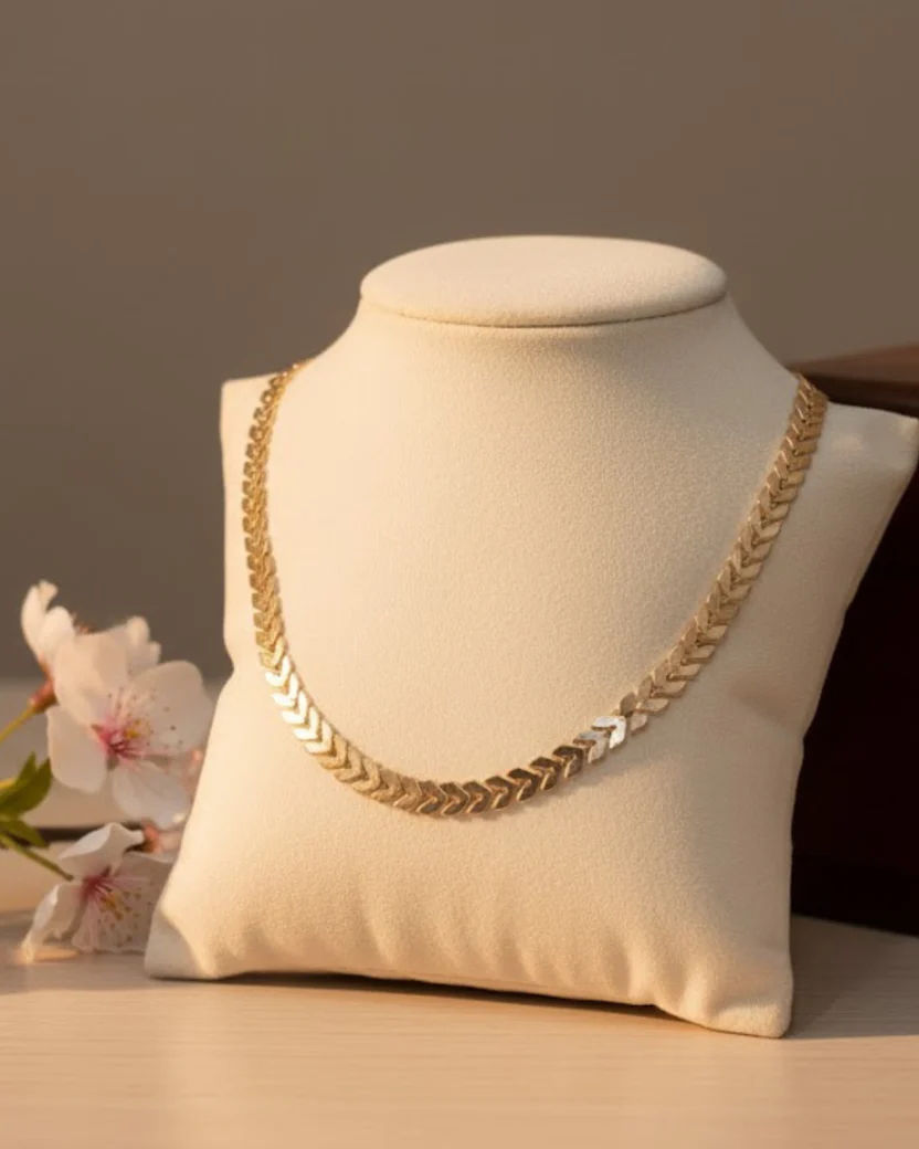 Golden Gleam Herringbone Necklace — image 3