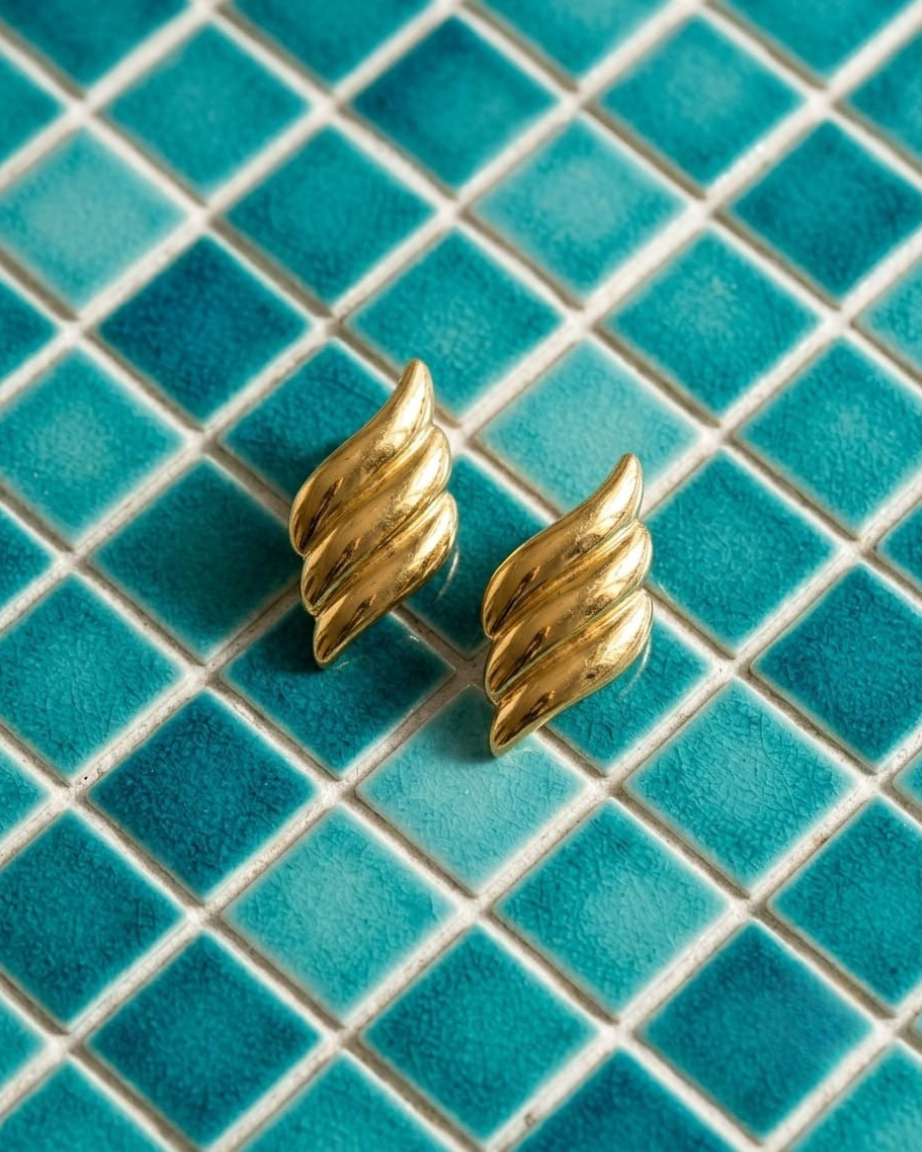 Chunky Gold Textured Earrings
