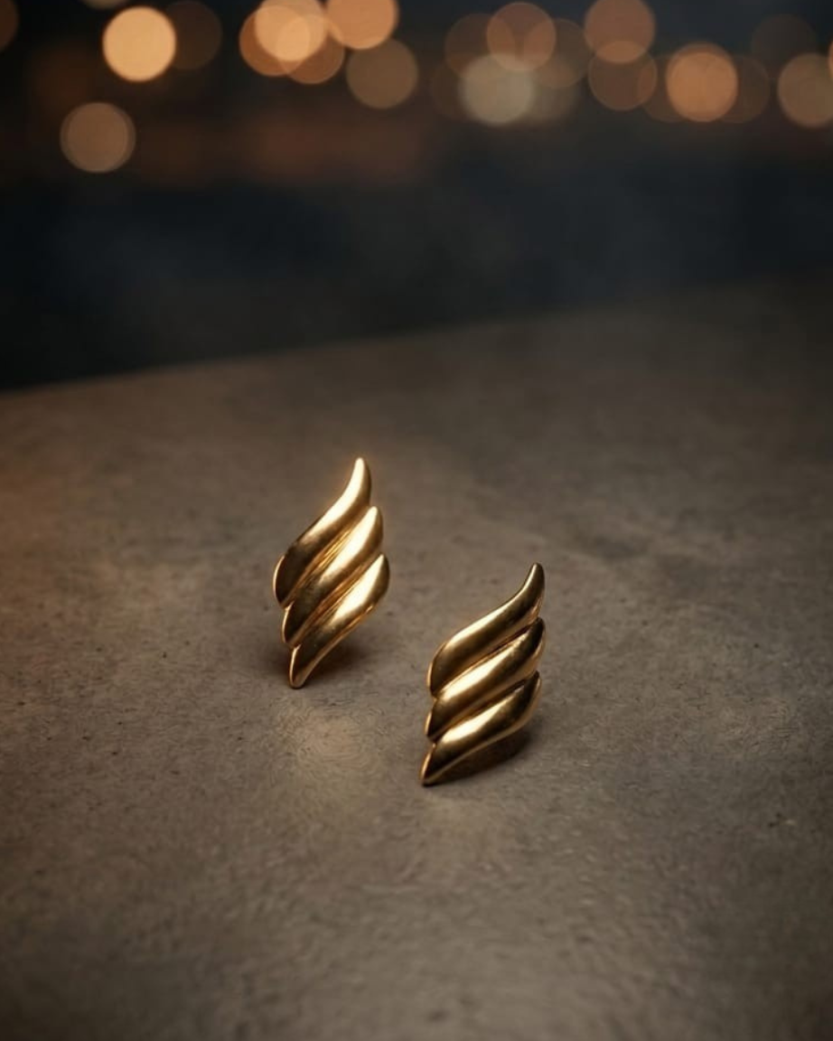 Chunky Gold Textured Earrings — image 3