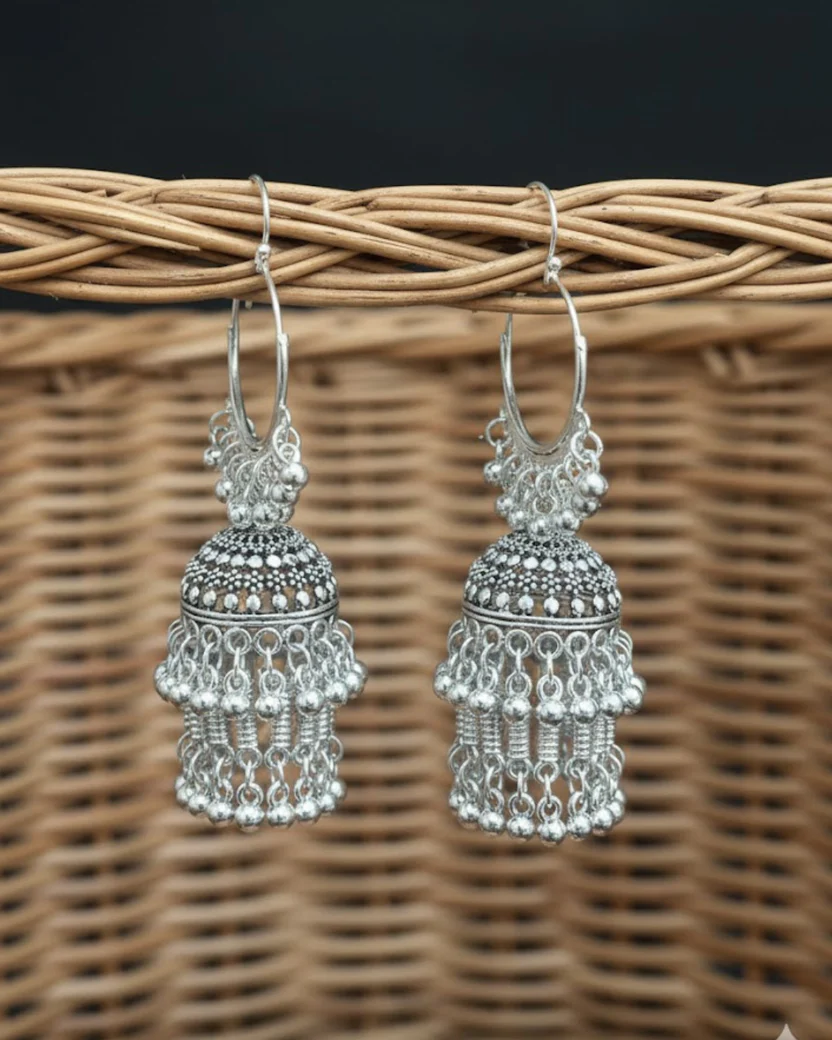 Oxidized Jhumka Earrings — image 3