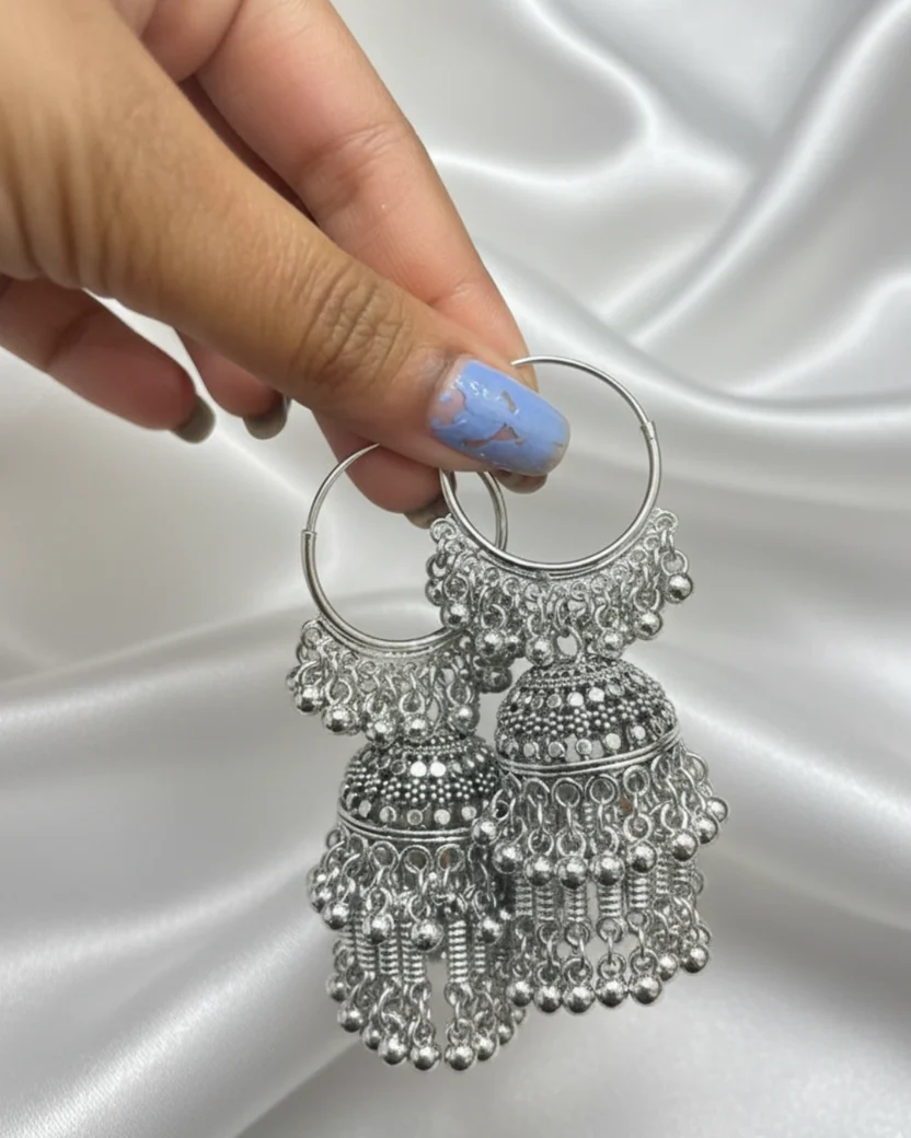 Oxidized Jhumka Earrings — image 4