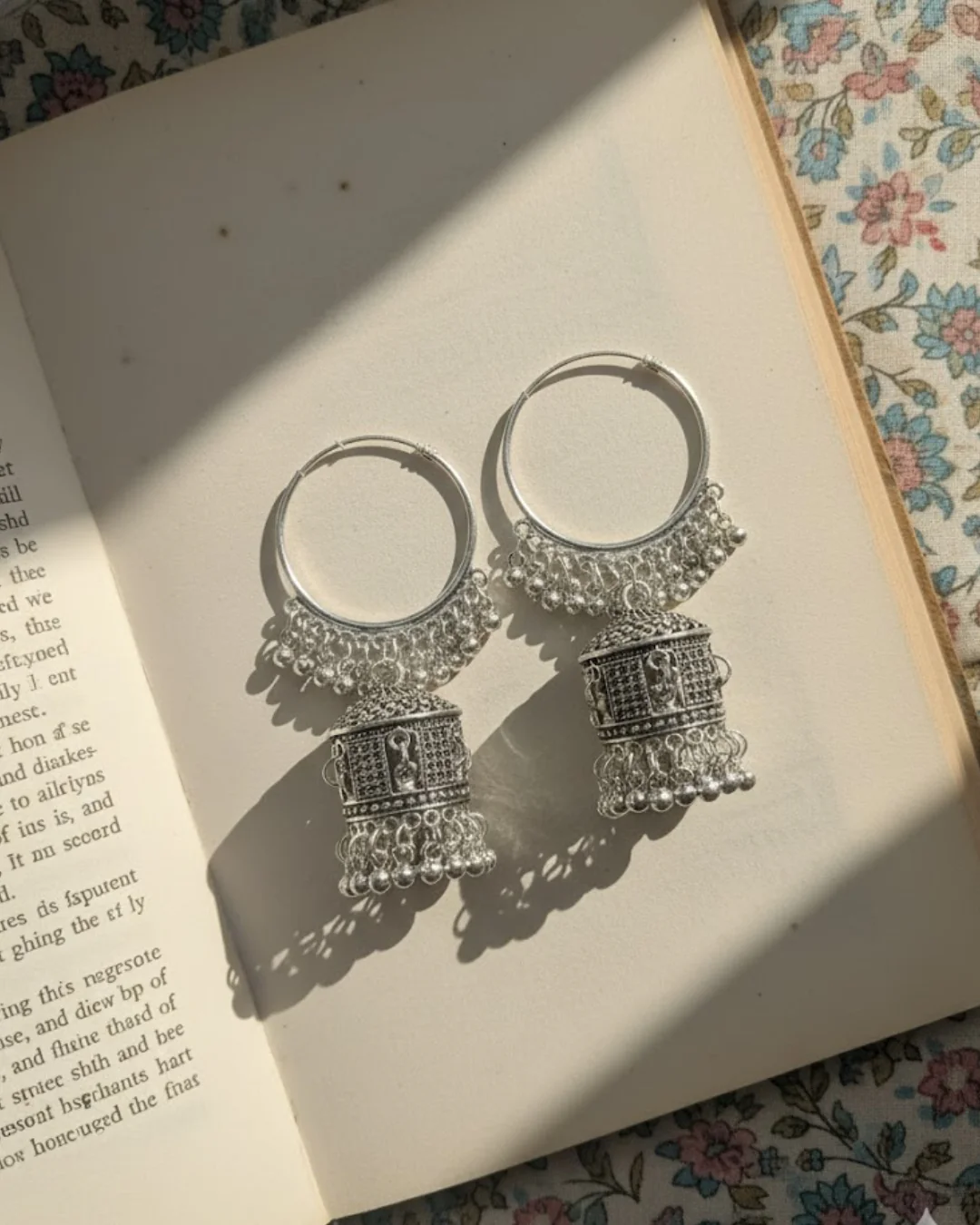 Oxidized Silver Dome Shaped Jhumka — image 3